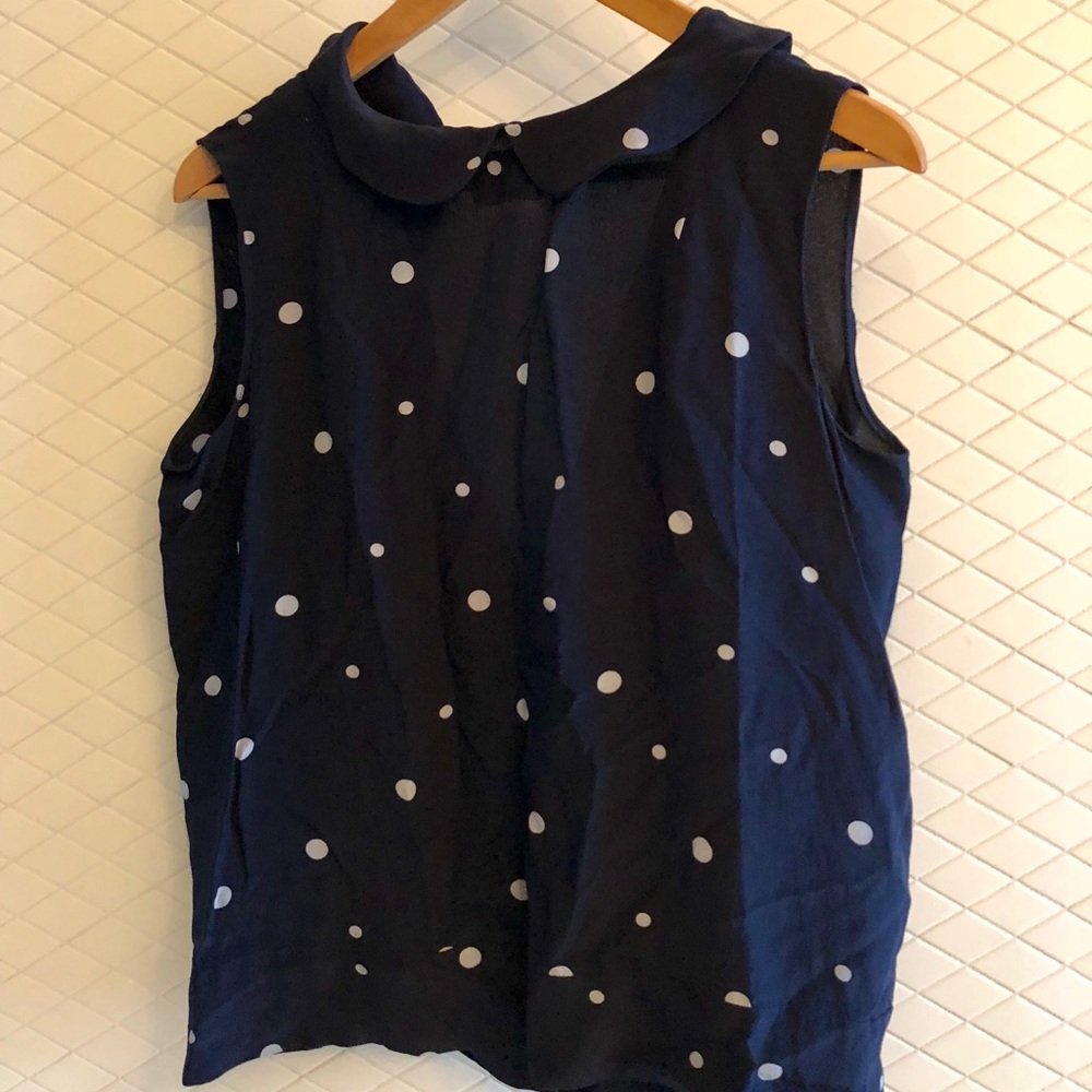 Marni sleeveless silk polka dot blouse